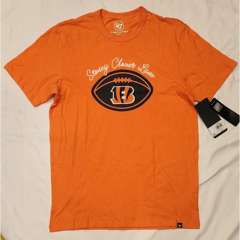 Cincinnati Bengals Stoney‎ Clover Lane '47 Brand Orange T-Shirt Large NWT